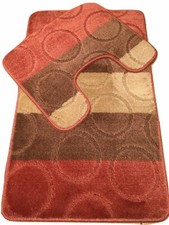 2 Piece Soft Bath Mat Set Foot Non Slip & Toilet Pedestal Bathroom Shower Rug