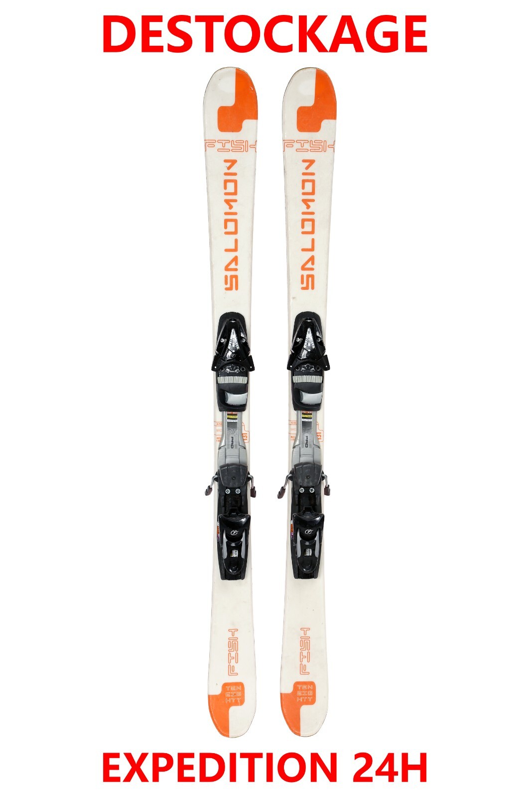 Sci Usati Bambino SALOMON "FISH" Taglia: 131 Cm = 1 Metro 31 + Fissaggi