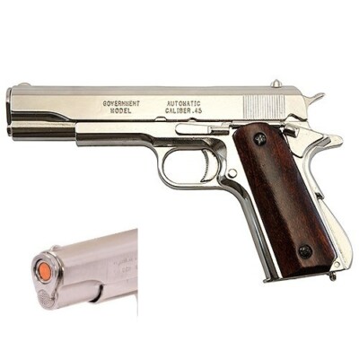 DENIX REF1205 ハンドガン Denix Nickel 1911 Field Strippable Non-Firing Collector Gun