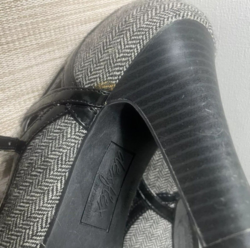 VTG Mary Jane Preppy Herringbone Fabric Pumps, Thick Heels, T-Strap Shoes Size 7, Size 7, $18.32 - Photo 4