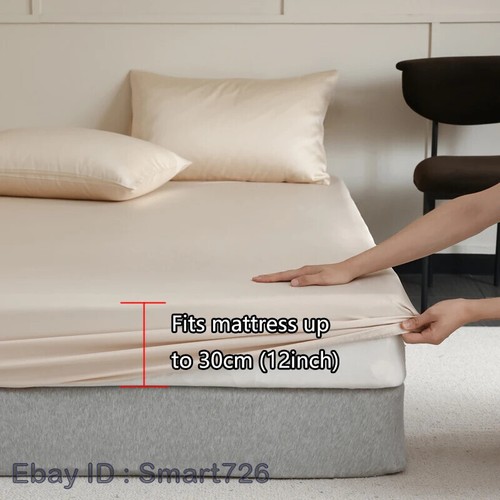Mulberry Silk Fitted Bed Sheet with Elastic Bands Luxury MattressCover Bed Cover - Picture 3 of 34