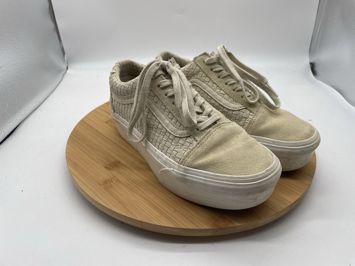 Platform Shoes Beige Color Vans Vans Womens Old Skool Platform