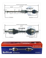 For Volvo S60 V70 FWD Pair of Front CV Axle Shafts SurTrack Set Autom.Transm.