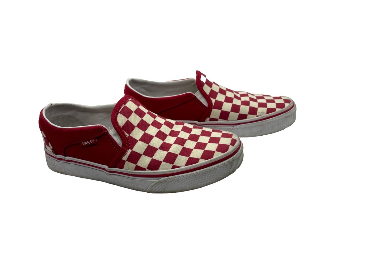 Vans Classic Slip-On Skate Shoes Off-White Toe Cap Red Canvas Men’s 10.5 Vans keeps a classic in motion with the LX Slip On 98 EK  main image 2