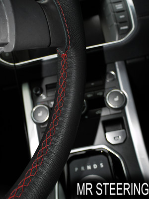 Custom Steering Ltd Steering Wheel Protector Genuine Leather 2006-10 Dark Red Double Stitch