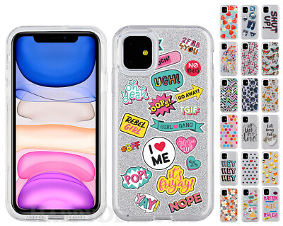 For Apple iPhone 11 Pro Max GLITTER Bling Design ShockProof Armor Cover  Case