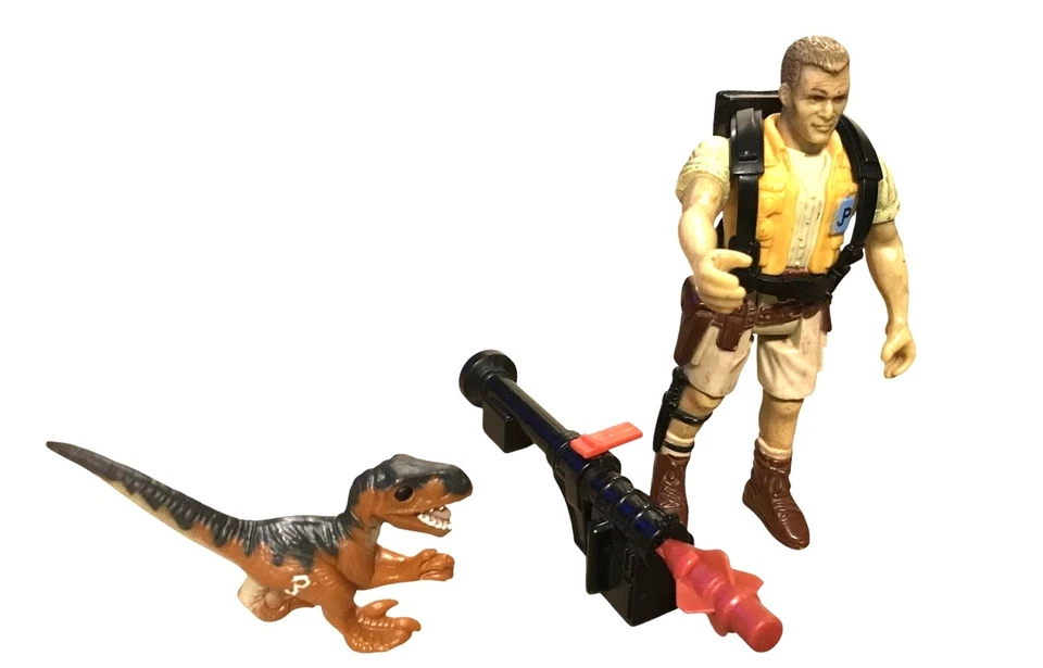 1993 Jurassic Park Robert Muldoon w/ Hatchling Dino & Weapon - Image 2 of 4