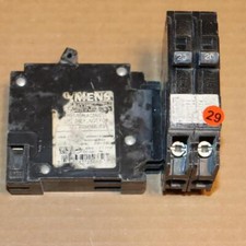 ONE Siemens Q2020NC Tandem 1P 20/20 Amp Breaker  #OG29/30