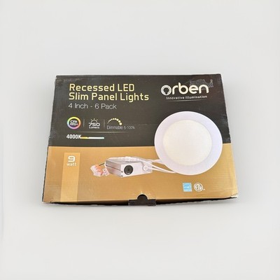 Orben 6  Ultra-Thin LED Recessed Dimmable Lighting with J-Box | 6-Pack (New)