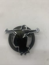 Skateboard Skateboarding Black Enamel Metal Spinning Belt Buckle