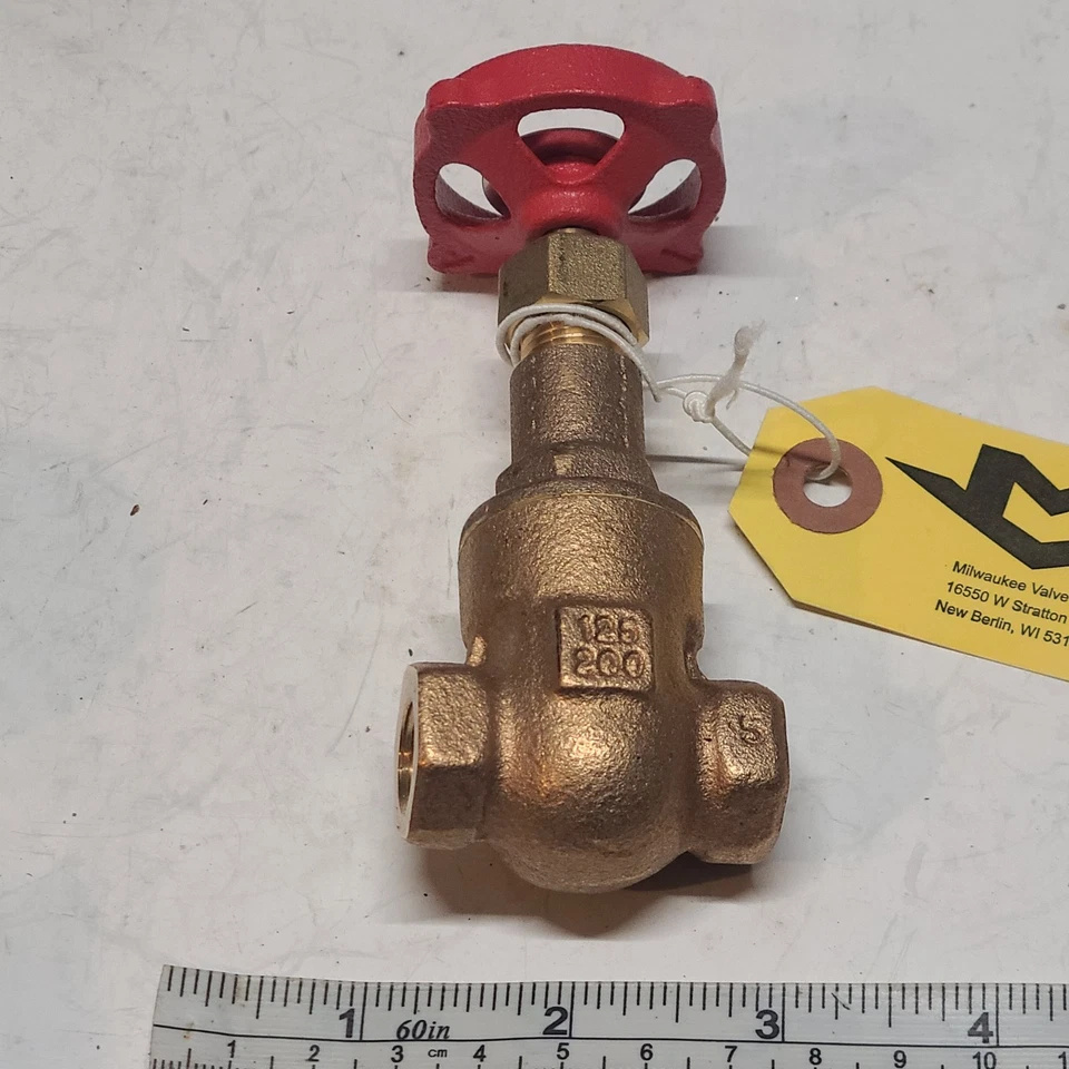 MILWAUKEE VALVE Gate Valve: Class 125, 1/4" Pipe Size, 200 psi Max., 148 - Image 2 of 4