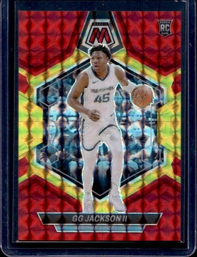 2023-24 Panini Mosaic GG Jackson II RC Choice Fusion Red &amp; Yellow #/75 Grizzlies