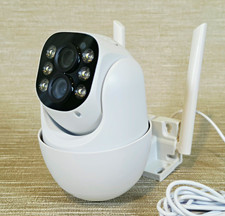 WiFi Smart 360 PTZ 2K IP Camera, Night Vision, Two-Way Audio, White