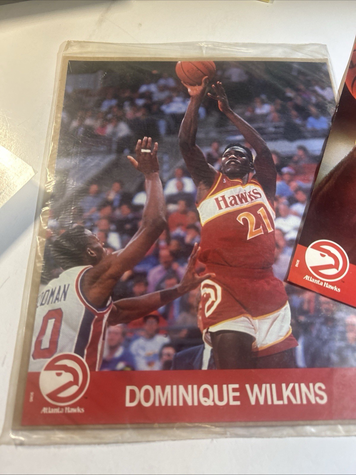 RARE Dominique Wilkins UNOPENED 8x10 Card With Stats Atlanta Hawks Ex
