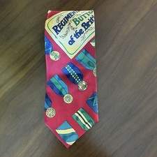 Polo Ralph Lauren Vintage British Army War Medal Pattern Tie Silk Made In USA