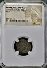 Roman Colony of Alexandria Troas Emperor Gallienus 253AD-268AD NGC Genuine