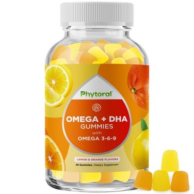 DHA Omega 3 Gummies for Adults - Delicious Chia Seed for Brain Omega 60ct