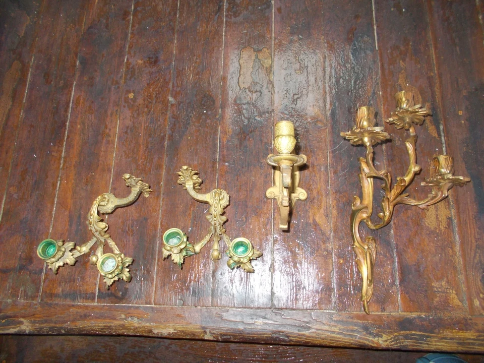 ancien bougeoir bronze ( le lot ) - Photo 2/3