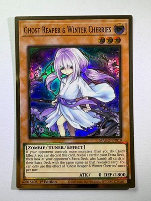 Geistersenmann & Winterkirschen MAGO-DE010 Gold Rare 1. Auflage YuGiOh Karte NM
