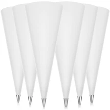 6 Pcs Masonry Grout Bag with 6 Pcs 2 Sizes Tips 11.22 x 22 Inch Tile Grout Ma...