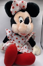 Vintage Applause Disney Minnie Mouse 13 Plush Doll Red Polka Dot Dress 33087