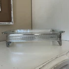 Vintage Silver Plate Gallery Casserole Server w/ Glass Baking Dish Unmarked