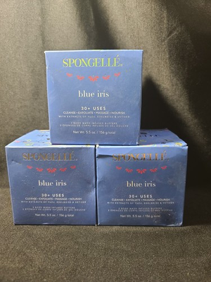 #ad ❤Best Price FREE SHIPPING Lot 3x ❤ SPONGELLE BLUE IRIS DUO 5.5oz 30 USES❤ $29.99