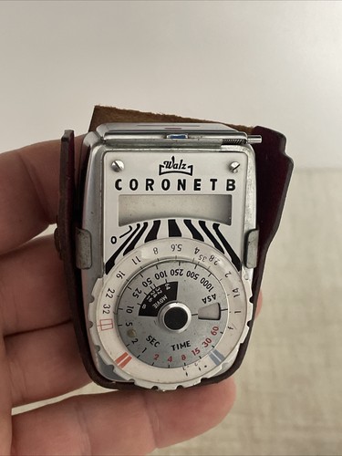 Untested-Vintage Coronet B Light Meter With Booster Attachment With Leather Case - Picture 11 of 15