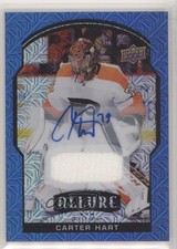 2020-21 Upper Deck Allure Blue Line Auto Jerseys 22/25 Carter Hart #12 Auto 5vc