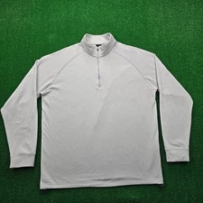 Dunning Golf Sweatshirt Mens Large Light Gray 1/4 Zip Pullover Performance