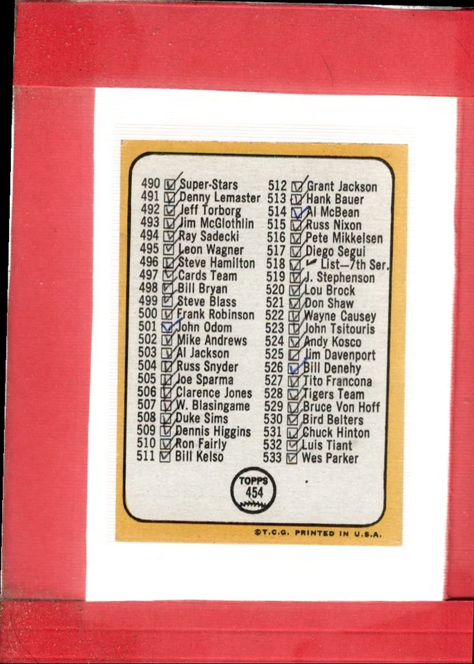 1968 Topps #454a Frank Robinson EX/NM Orioles Checklist 458-533 ID:70000 - Image 2 of 2