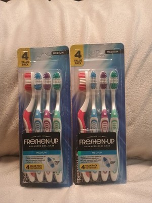 Lot Of 2, 4 Pack Medium Bristle Toothbrushes For Adults