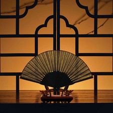 Chinese Style Folding Fan Hand Held Folding Fan Foldable Fan Large Black Fan