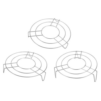 3pcs Round Cooking Rack 9.4'' Dia 1.2''/2''/2.8'' Tall for Cooking Silver