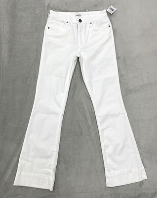 Edsyon Jeans Women s Size 27 Optic White High Rise Flare Grant NWT
