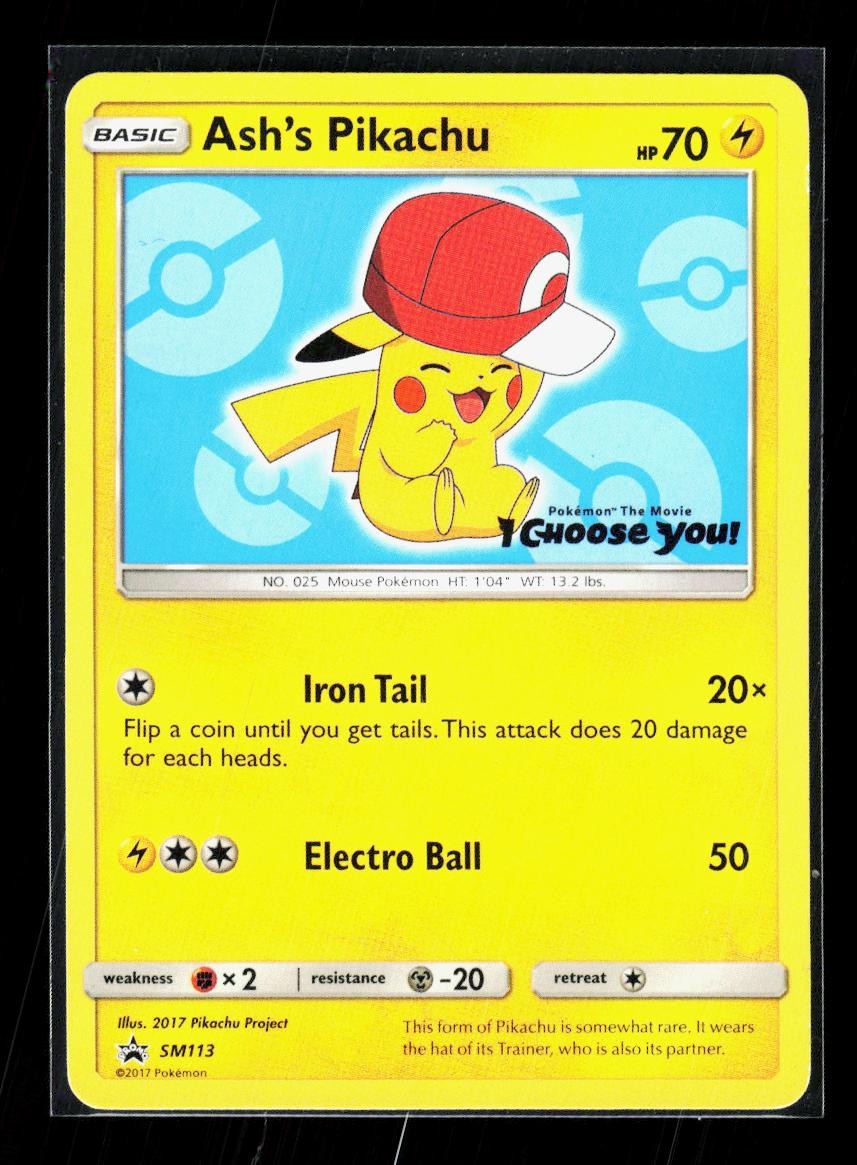 Ash's Pikachu SM113 Promo SM Promos Pokemon LP | eBay