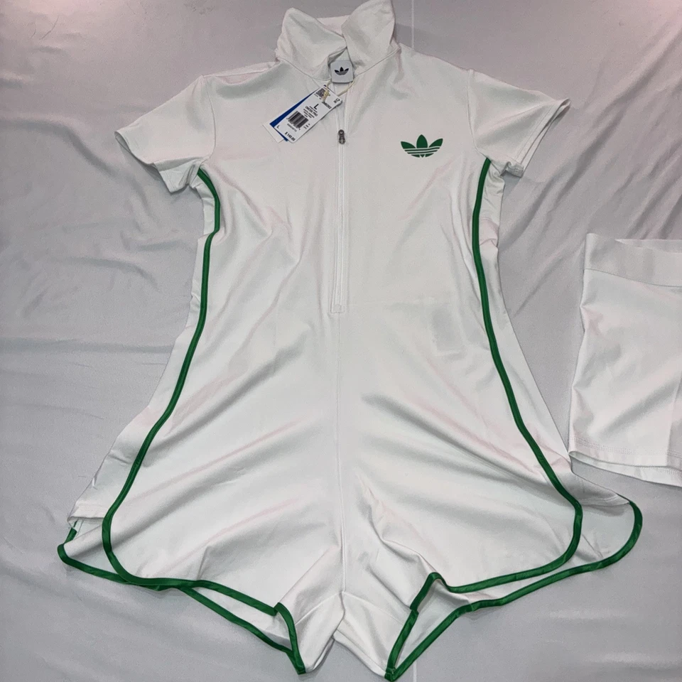 Adidas Originales Pro Tenis Vestido Pantalones Cortos Golf Conjunto Para Mujer’s L Blanco Y Verde Foto 2 de 4