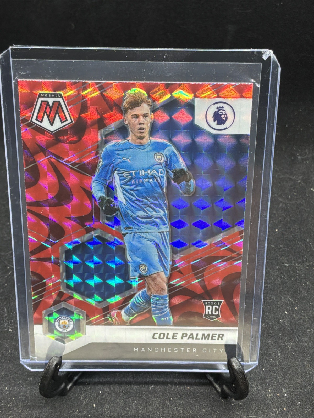 2021-22 Panini Mosaic Premier League - Cole Palmer #13 Reactive Red Mosaic Prizm