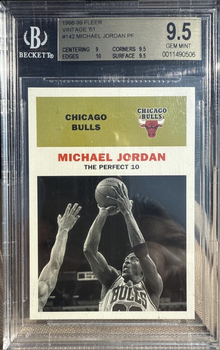 1998 Fleer Vintage 61 Michael Jordan BGS 9 5 Pop 42 Gem Mint #142