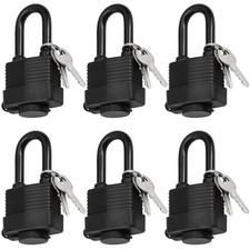 6 Waterproof Keyed Alike Padlocks Outdoor Use Covered Heavy Duty Laminated
