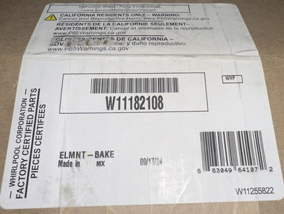 Whirlpool W11182108 - Range Oven Bake Heating Emt Genuine OEM Replacement Part