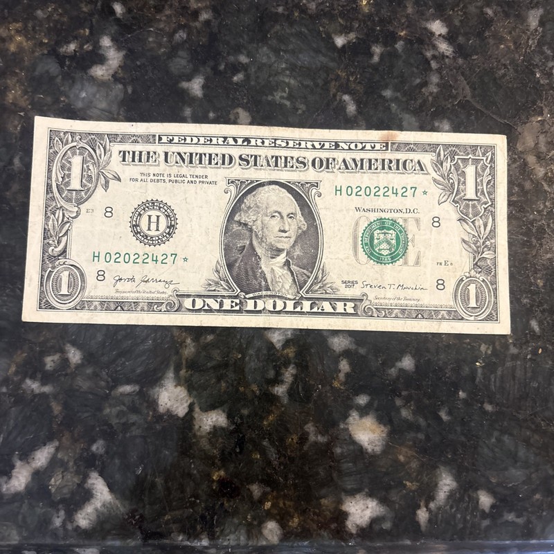 Birthday Anniversary Star Note 04/27/22 One Dollar Fancy Serial Number 02022427