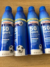 4 Compare To COPPERTONE SPORT SPRAY SPF 50 Water Resistant 9.1 Oz Large Cans NEW 3.84 per gallon