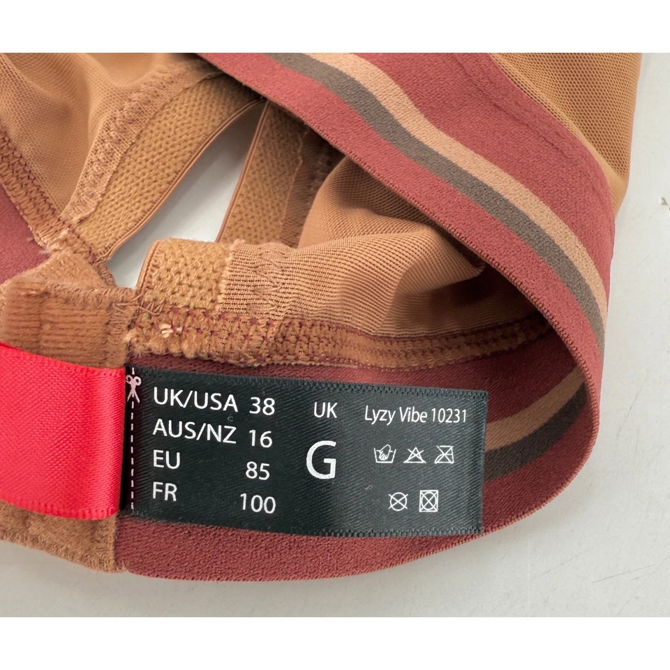 Cleo by Panache Lyzy Vibe Brown Lace Bralette Adjustable Straps Sz 38G Comfort - Image 3 of 4