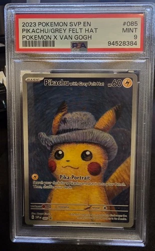 Pokemon Pikachu with Grey Felt Hat Van Gogh Full Art Promo SVP EN 085 PSA 9 Mint