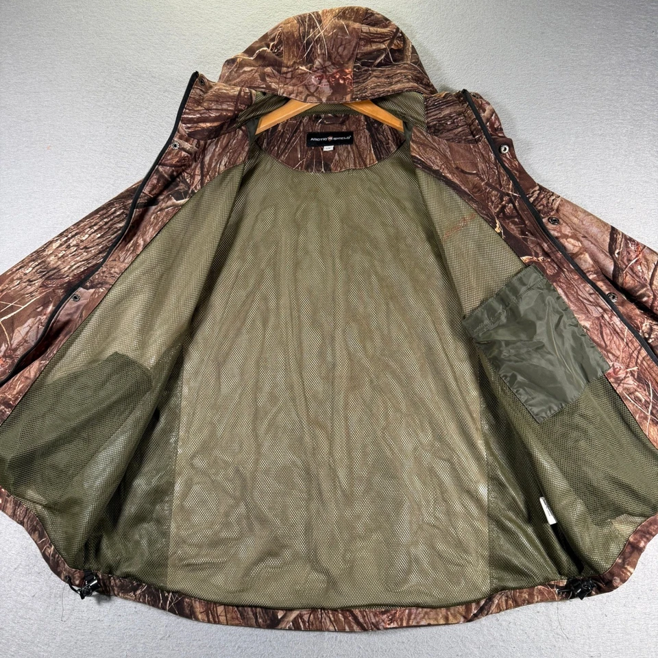 Arctic Shield Men Camo Realtree Hunting Jacket L/G Hooded Water Resistant - Image 3 of 4