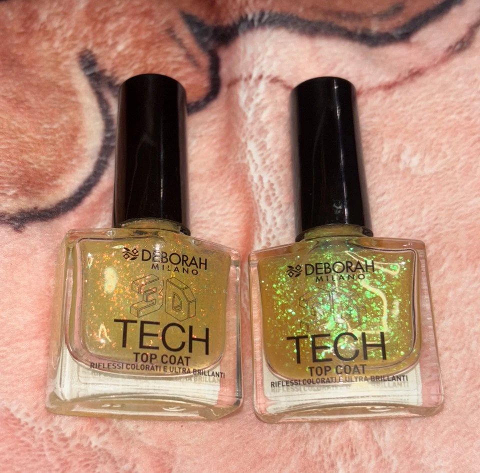 2x Deborah 3D Tech Top Coat - Farben 101-102 - Glitzer Top Coats
