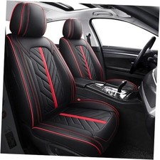 Car Front Seat Covers Compatible with 2PCS Front Set Black Red / Full Coverage