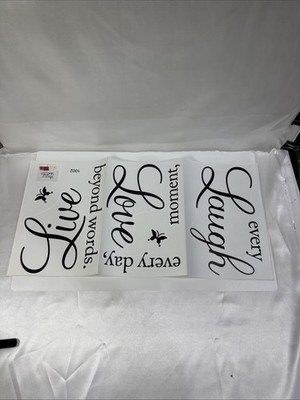  Live Every Moment,Laugh Every Day,Love Beyond Words,Wall Sticker Motivational 