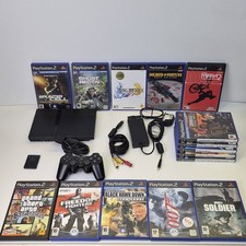 Playstation 2 PS2 Slim Console Bundle, Dualshock Controller, Mem Card, 15 Games